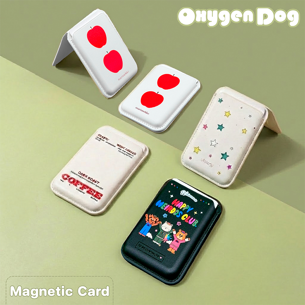 Oxygendog Wallet Magnetic สกีนลาย TT ซองใส่บัตรแบบหนัง ตั้งพับเก็บได้ สำหรับเคสมือถือที่เป็นแม่เหล็ก รูปที่ 8