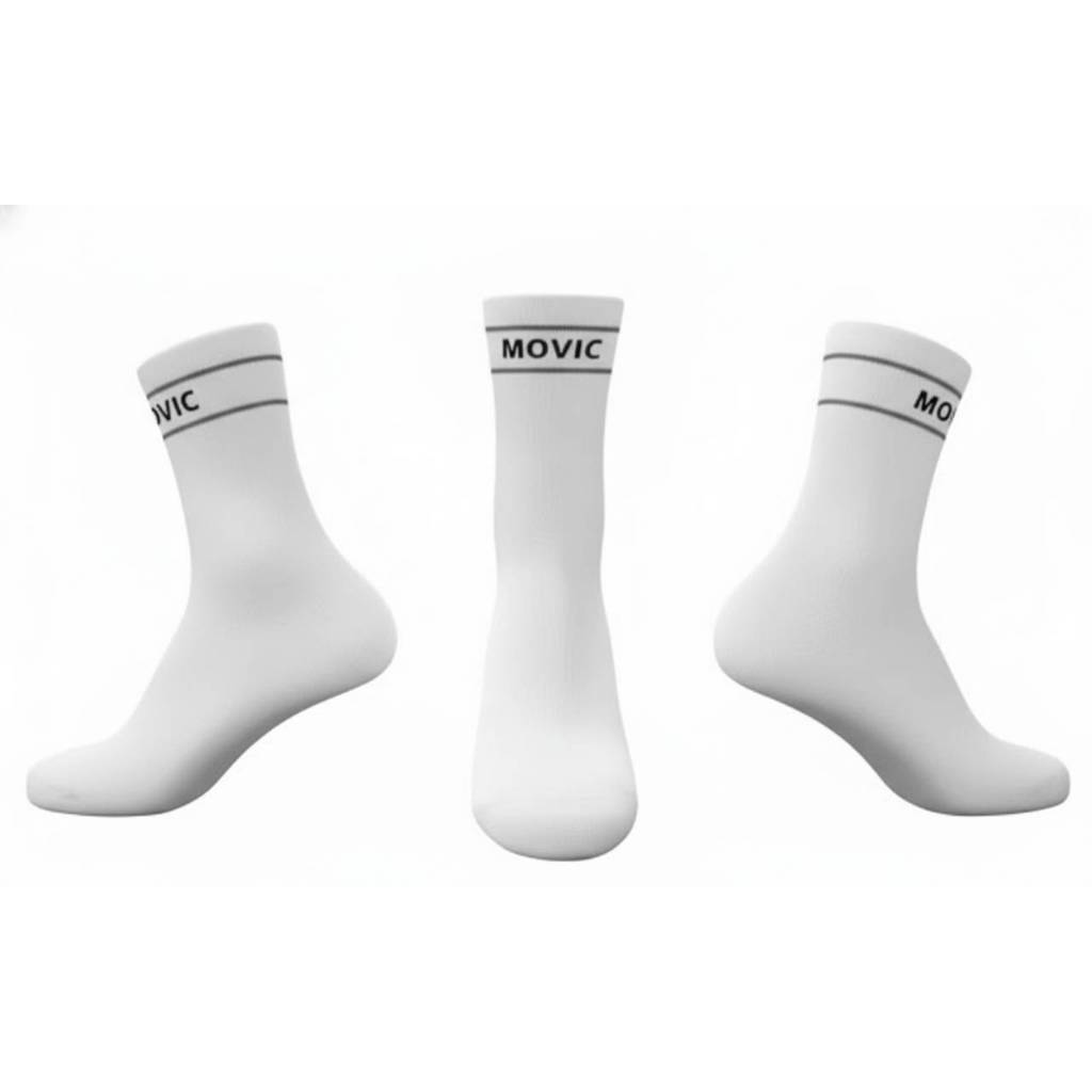 ถุงเท้าครึ่งแข้ง Movic ขนาดเด็กและผู้ใหญ่ สีขาว ใส่ออกกำลังกาย เที่ยว
