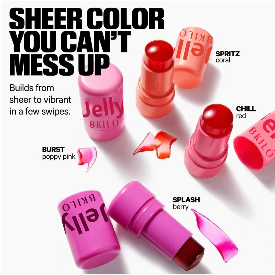 Jelly Blush 4 สี 3-in-1 Milk Jelly Tint Facial Blusher ให้ความชุ่มชื้นยาวนาน บลัชติ้กต้อก นักเรียน