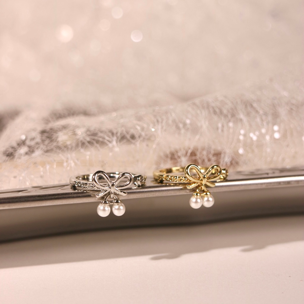 Socrush.bkk | Cherish Bow ring | SR-057 | แหวน โบว์ มุก