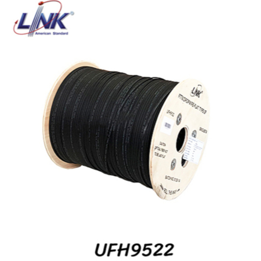 LINK UFH9522 สายไฟเบอร์ออฟติก Single Mode 2 Core ชนิด Flat Type ยาว 1000 เมตร