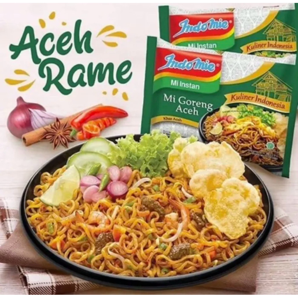 Indonesia Indomie Mi Goreng Aceh 90 gram / Fried Instant Noodles Aceh