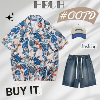 HBUHH เสื้อฮาวาย เสื้อเชิ้ตสงกรานต์ลายดอก hawaiiสไตล์เกาหลี