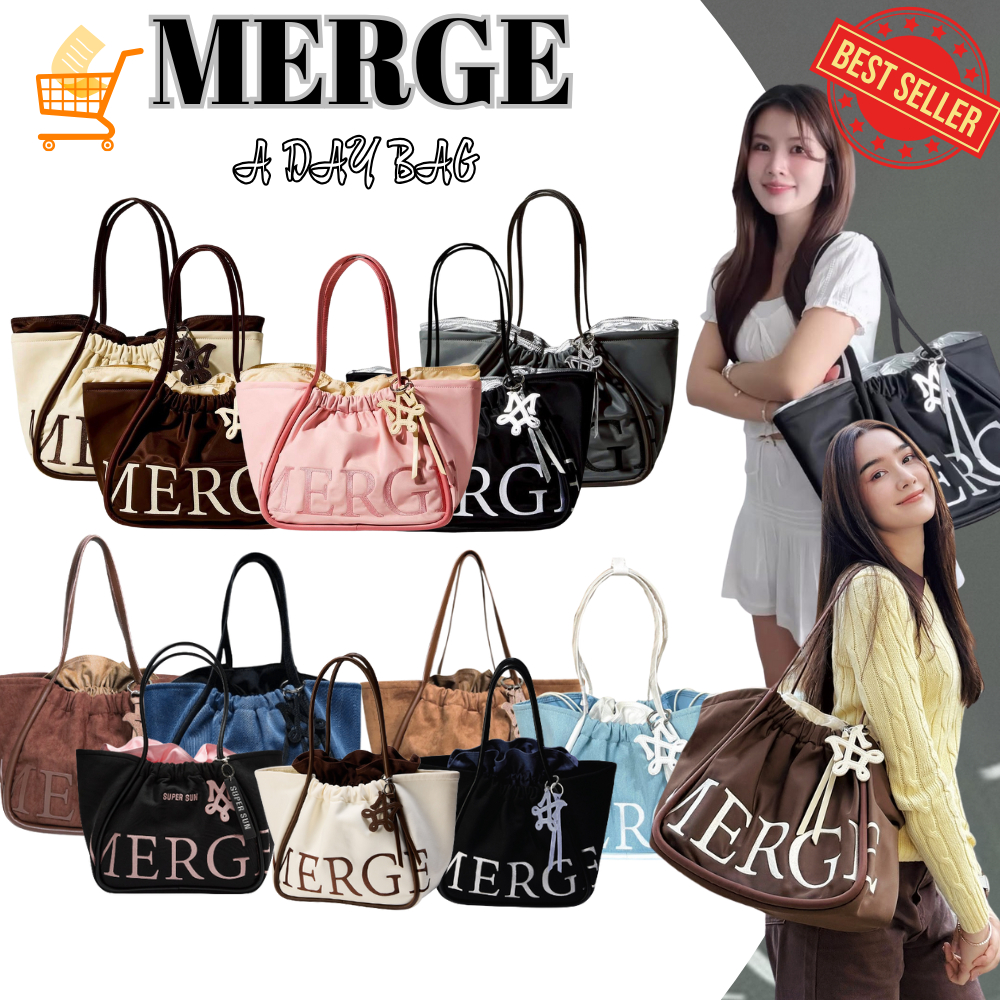 MERGE A DAY กระเป๋าถือ/สะพายข้าง ของแท้ 100%  Nylon Edition ในขนาด Large และ Medium พร้อมส่ง