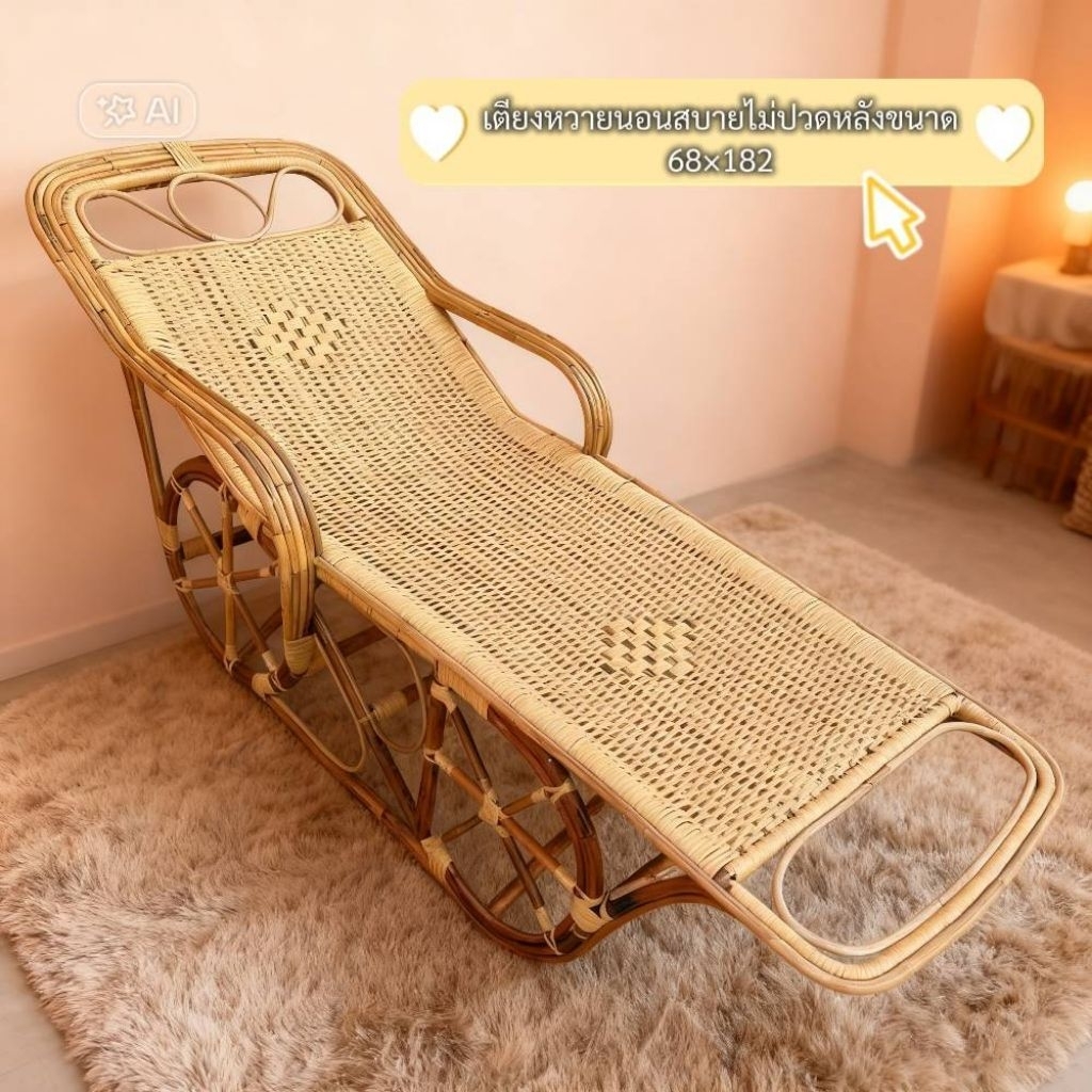ส่งฟรี เปลหวาย ต่ายชุติมา เตียงนอนหวาย ไซส์จัมโบ้