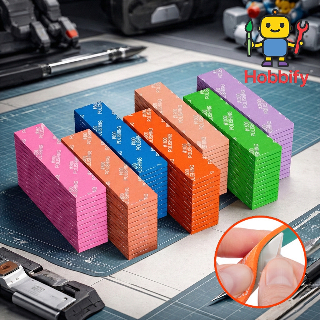 🧽 ฟองน้ำขัดโมเดล Sponge Sandpaper ชุดรวม (400-1200 Grit)  แพ็ค 9 ชิ้น 💕✨