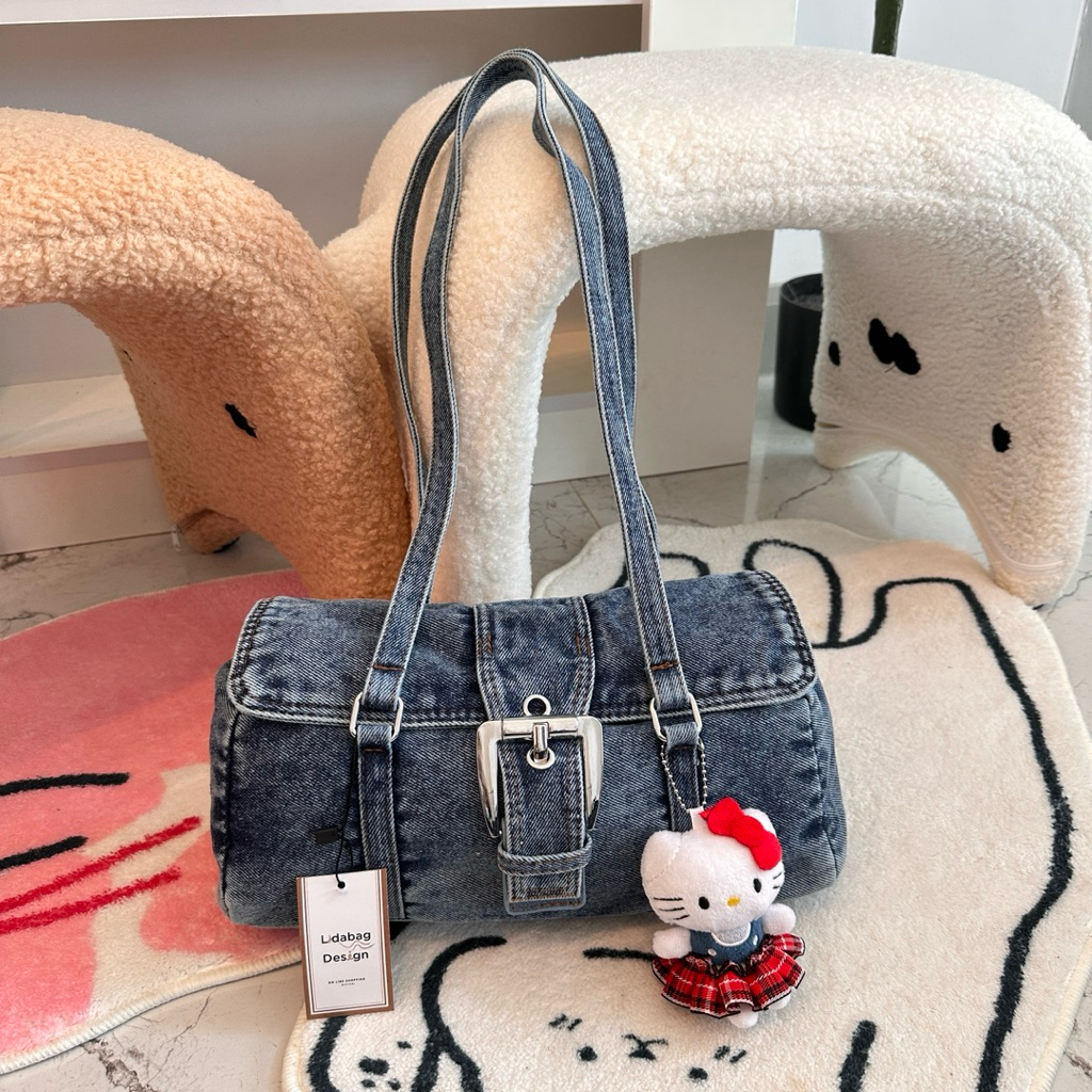 พร้อมส่ง Lidabagdesign กระเป๋ายีนส์ กระเป๋าสะพายผู้หญิง - รูปที่ 3