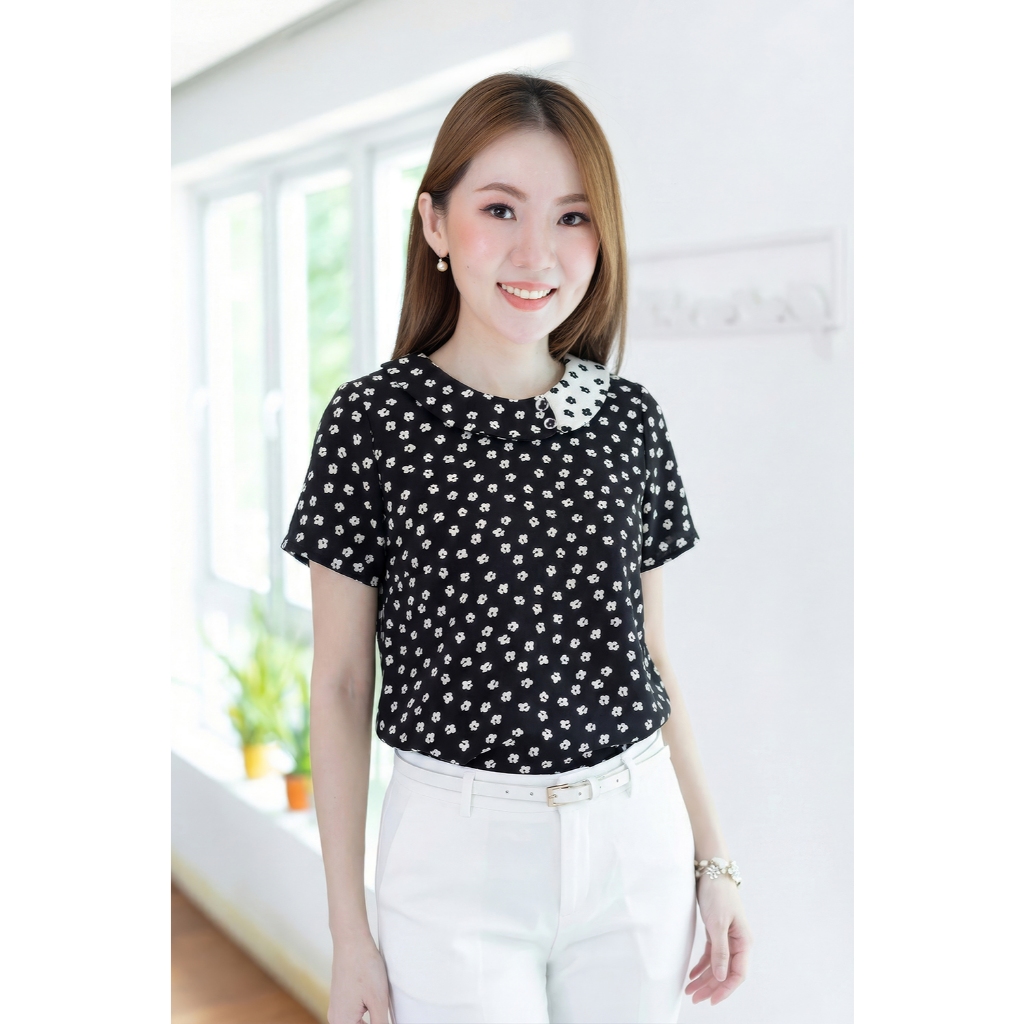 Narinari : MT6401 เสื้อแต่งปกบัวซ้อน ผ้าไหมอิตาลี ราคา ถูกที่สุด ดีลบีเคเค แกลเลอรีภาพที่ 2