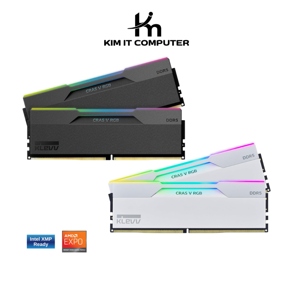 KLEVV CRAS V RGB 128GB (2X64GB) 6000MHZ CL32 Intel XMP 3.0 / AMD EXPO Ready รับประกัน Lifetime ศูนย์