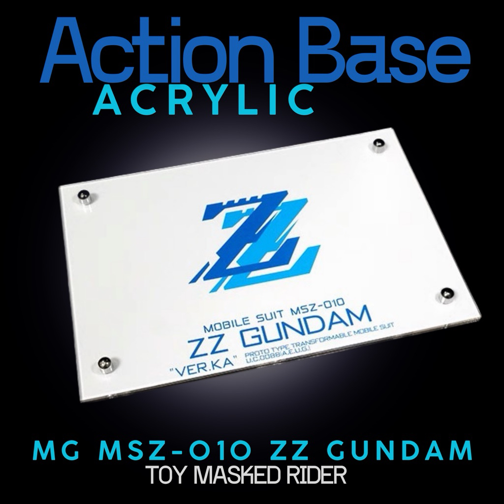 🟦พรีออเดอร์ ฐานตั้ง ACTION BASE สำหรับ MG 1/100 MSZ-010 ZZ GUNDAM  CLEAR ACRYLIC