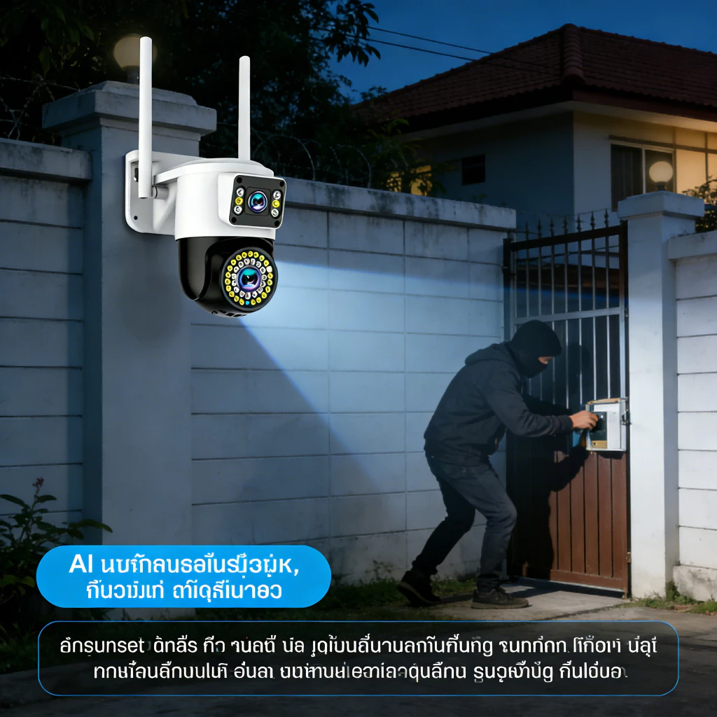 YOOSEE กล้องวงจรปิด ไร้สาย 8MP เลนส์คู่ กันน้ำ กลางคืนชัดเจน ตรวจจับเคลื่อนไหว 360° พูดคุยสองทาง thumbnail 8