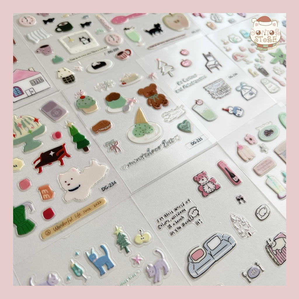 สติ๊กเกอร์ไดคัทแบบนูนใส 3D สุดน่ารัก DIY กันน้ำ ตกแต่งไอแพด,เคสมือถือ Jelly Stickers (STd5) ราคา ถูกที่สุด ดีลบีเคเค แกลเลอรีภาพที่ 6