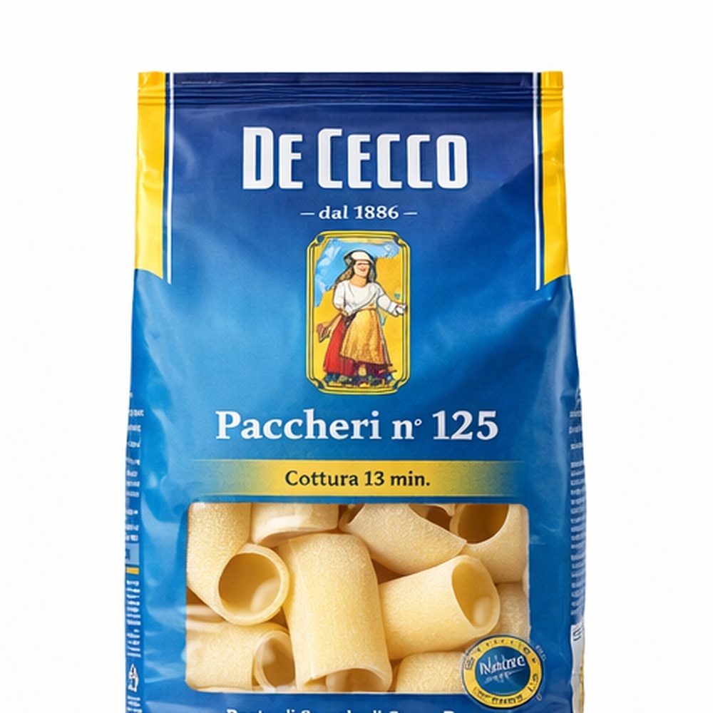 เดอ เชคโค่ พาสต้าเส้นพาสเคอรี No.125 ขนาด 500 กรัม Paccheri No.125 500g De Cecco brand