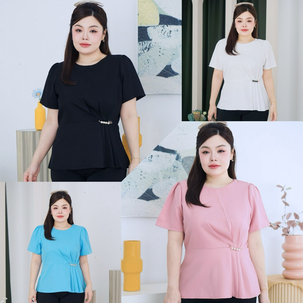 Kylie-H Freeเข็มกลัด เสื้อไซส์ใหญ่สำหรับสาวอวบสาวอ้วน อก 42,44,46,48 และ50 นิ้ว  Plus size Fashion