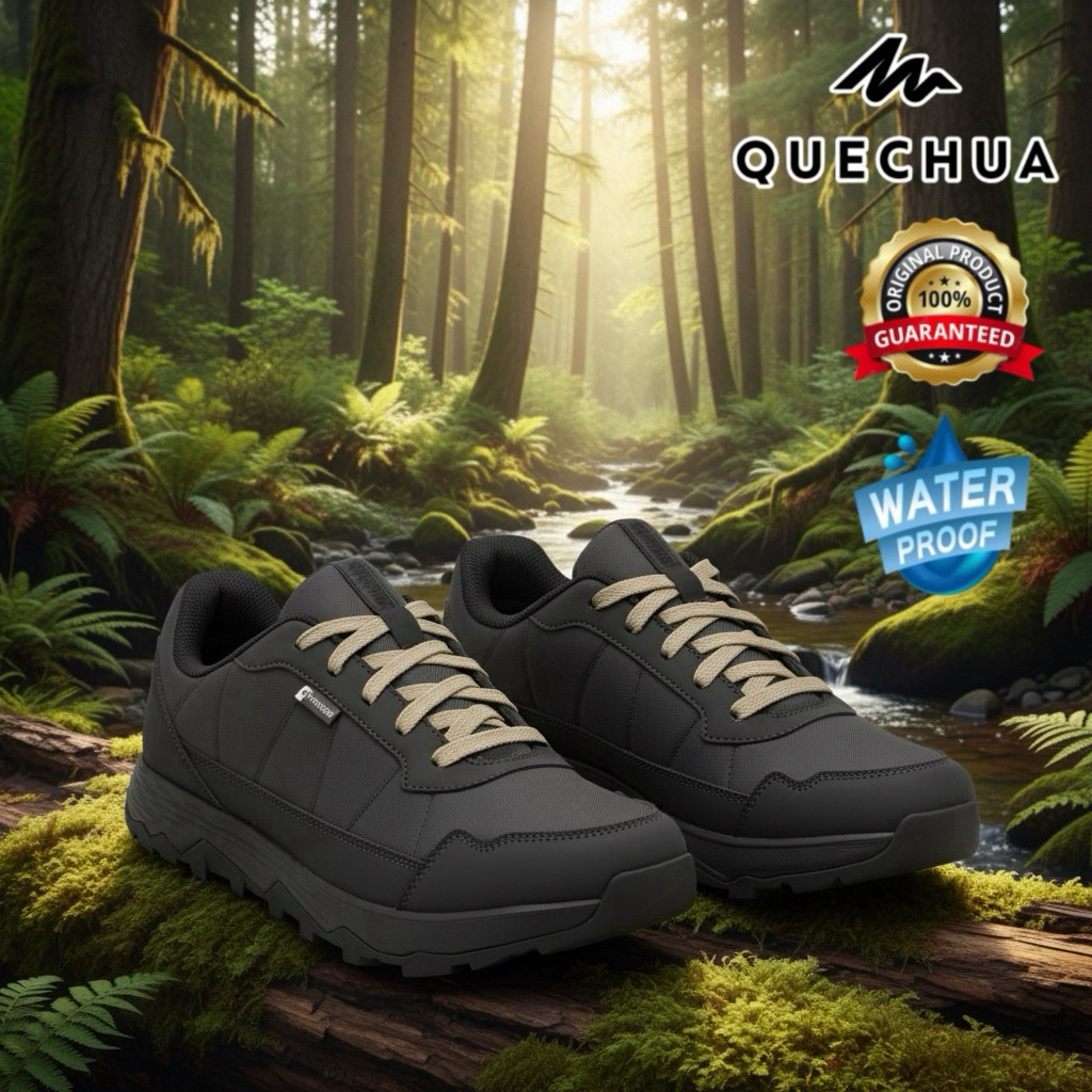 รองเท้าเดินป่ากันน้ำสำหรับผู้ชาย “มีไซส์ 40-46“  รุ่น NH100 (สีเทาเข้ม) QUECHUA