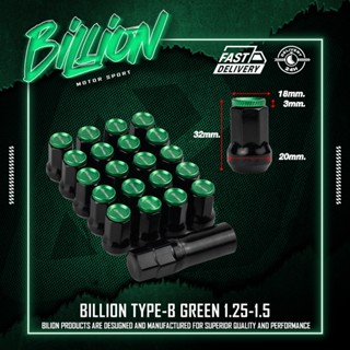 น็อตล้อเหล็ก Billion Type-B(1.25/1.5-Green)
