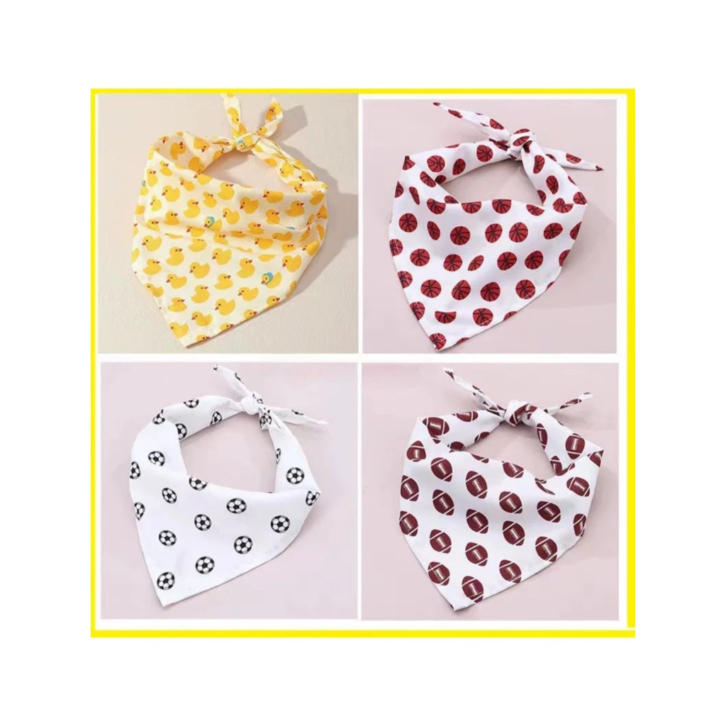 AL-2101 ผ้าพันคอสัตว์เลี้ยง สำหรับหมาและแมว ลายน่ารัก ผ้าซับน้ำลายทรงสามเหลี่ยม คุณภาพดี พร้อมส่ง