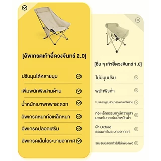 เก้าอี้แคมป์ปิ้ง พนักพิงสูง เก้าอี้สนาม พับได้ แบบพกพา ปิคนิค แถมถุงเก็บ ท่ออลูมิเนียมหนา รับน้ำหนัก 300KG