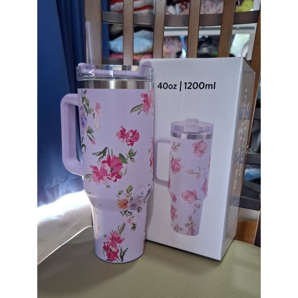 เลือกสีได้ แก้วเก็บความเย็น 1200ml (มีหลอด) SUS304 แก้วใบใหญ่ พร้อมส่ง