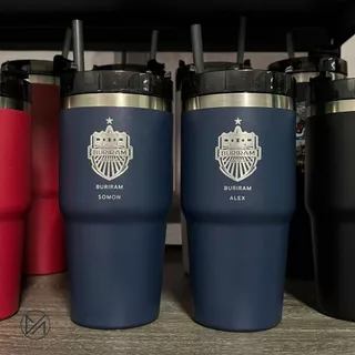 แก้วเก็บความเย็น เลเซอร์รูปหรือข้อความตามสั่งออกแบบฟรี 20-30oz 600-900mlฝาโค้ง(A9)**ผลิตสินค้า2วันหลังคอนเฟริมแบบ**