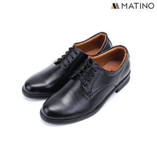 MATINO SHOES รองเท้าชายคัทชูหนัง รุ่น P/B 6942 BLACK