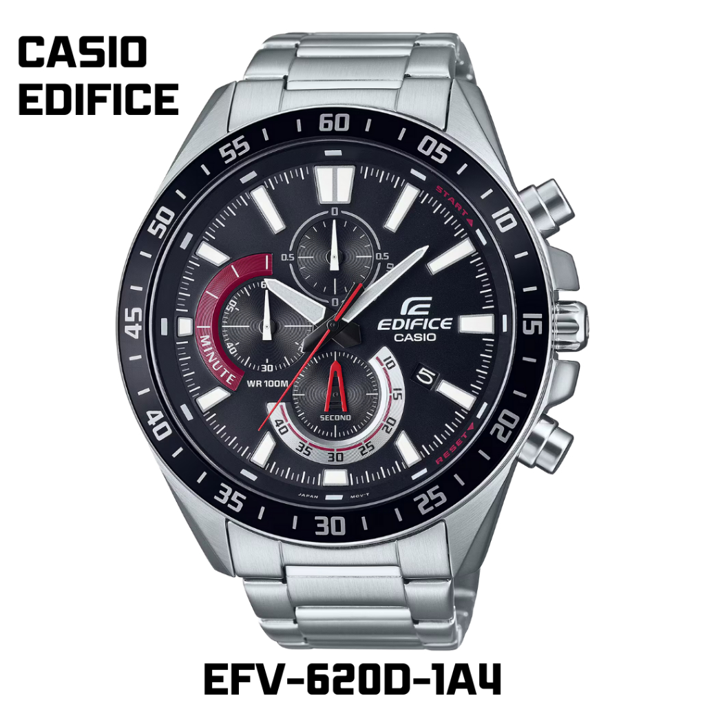 นาฬิกา EFV-620D-1A4 โครโนกราฟขนาดใหญ่ สายสเตนเลส พร้อมส่ง