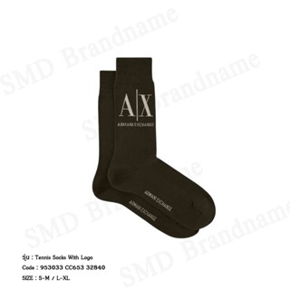 Armani Exchange ถุงเท้าข้อยาว รุ่น A/X Tennis Socks With Log…