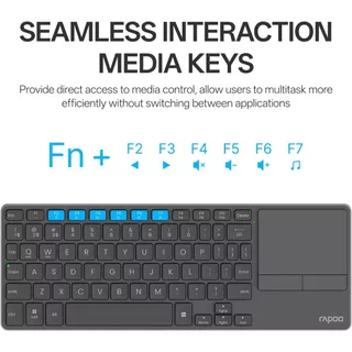 🔥ขายดีมาก🔥Rapoo E900T Wireless Bluetooth Keyboard with Touch pad คีย์บอร์ดไร้สายมัลติโหมดพร้อมทัชแพด