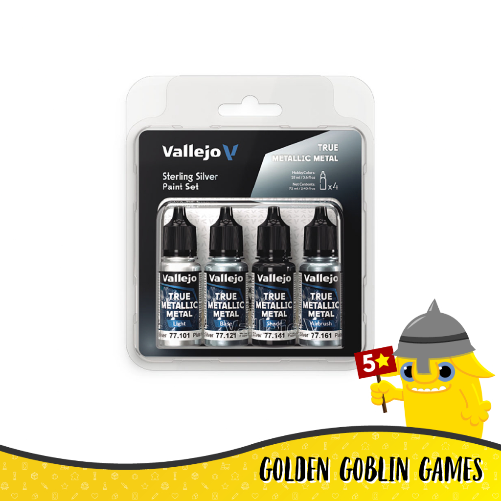 Vallejo True Metallic Metal: Sterling Silver Paint Set