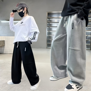 กางเกงขายาวเด็กผู้ชาย กางเกงคาร์โก้เด็กผู้ชาย ขากว้าง เอวยาง…