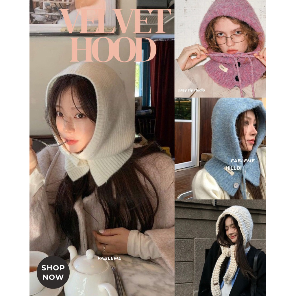 FABLEME 🤍 Velvet winter hood หมวกไหมพรมคลุมผมกันหนาว ☃️