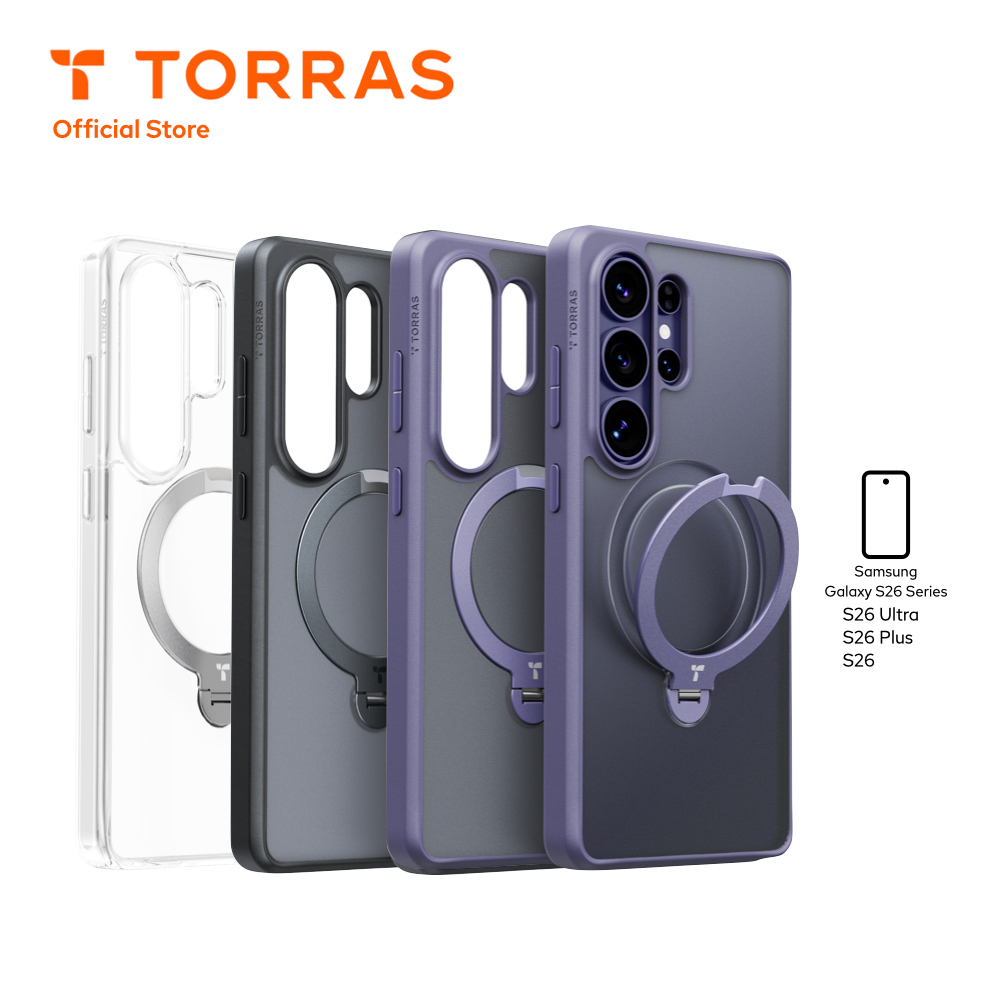 TORRAS เคสกันกระแทก Ostand Spin ใช้สำหรับ Samsung Galaxy S26 Series ขาตั้งแบบหมุน