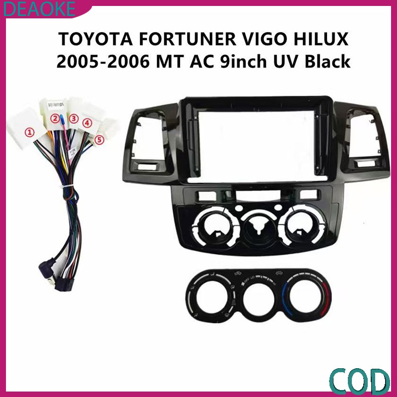 ชุดหน้ากากจอ 9 นิ้ว Toyota Vigo พร้อมปลั๊กตรงรุ่น สำหรับติดตั้งจอแอนดรอยรถยนต์ ใช้งานง่าย