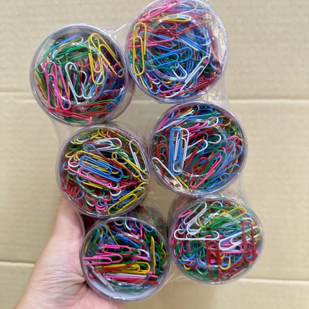 ลวดเสียบกระดาษ คลิปหนีบกระดาษ คละสี ยกโหล12กระปุก ราคาถูก Shopee Lazada