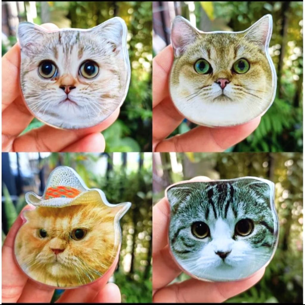 Griptok น้องแมว น้องหมา griptok acrylic (เปลี่ยนรูปได้) ใช้ติดหลังมือถือน่ารักๆ สั่งทำเป็นรูปน้องๆได้ตามใจชอบ - รูปที่ 2