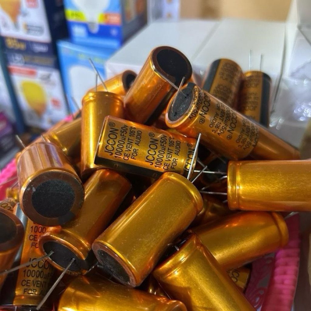 คาปาซิเตอร์jccon 35v10000uf 50v 10000ufราคาต่อ1ชิ้นเหมาะกับแอมป์จิ๋ว