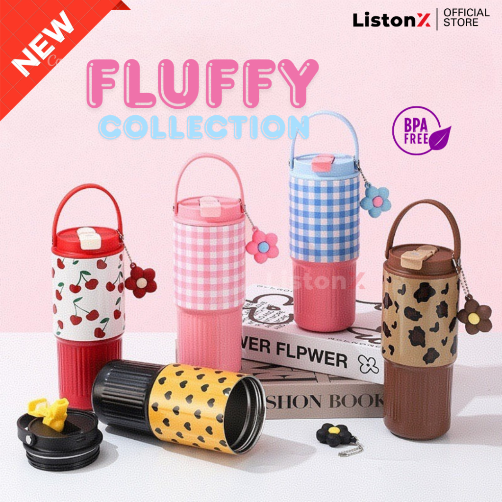 ListonX Fluffy Collection แก้วน้ำเก็บอุณหภูมิ (คุณภาพพรีเมียม) | ความจุ 750ML | สแตนเลส SUS316 | แก้วน้ำ/กาแฟ