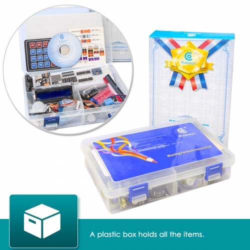 Adeept New Ultimate Starter Learning Kit for Raspberry Pi 4, 3, 2 Model B/B+ Python ADXL345 GPIO Cab