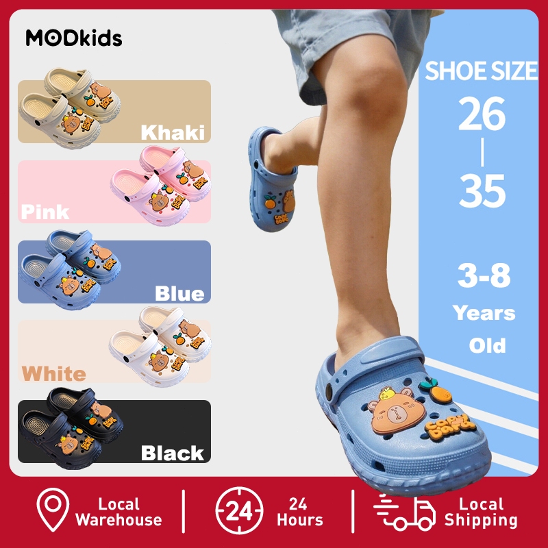 【ส่งด่วน】  รองเท้าแตะเด็กหัวโต ลายคาปิบาร่า นุ่มสบาย กันลื่น สวมใส่ได้2ท่า #MODKIDS