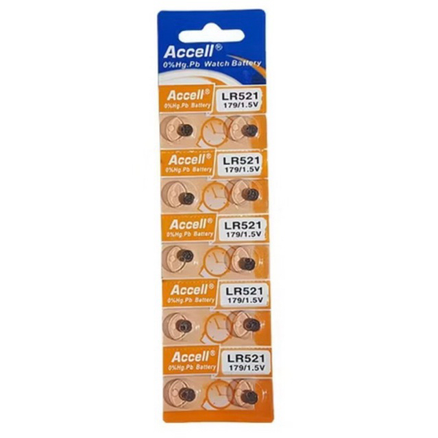 ถ่านนาฬิกาAccell LR521/179 1.5V ของแท้ แผง10ก้อน