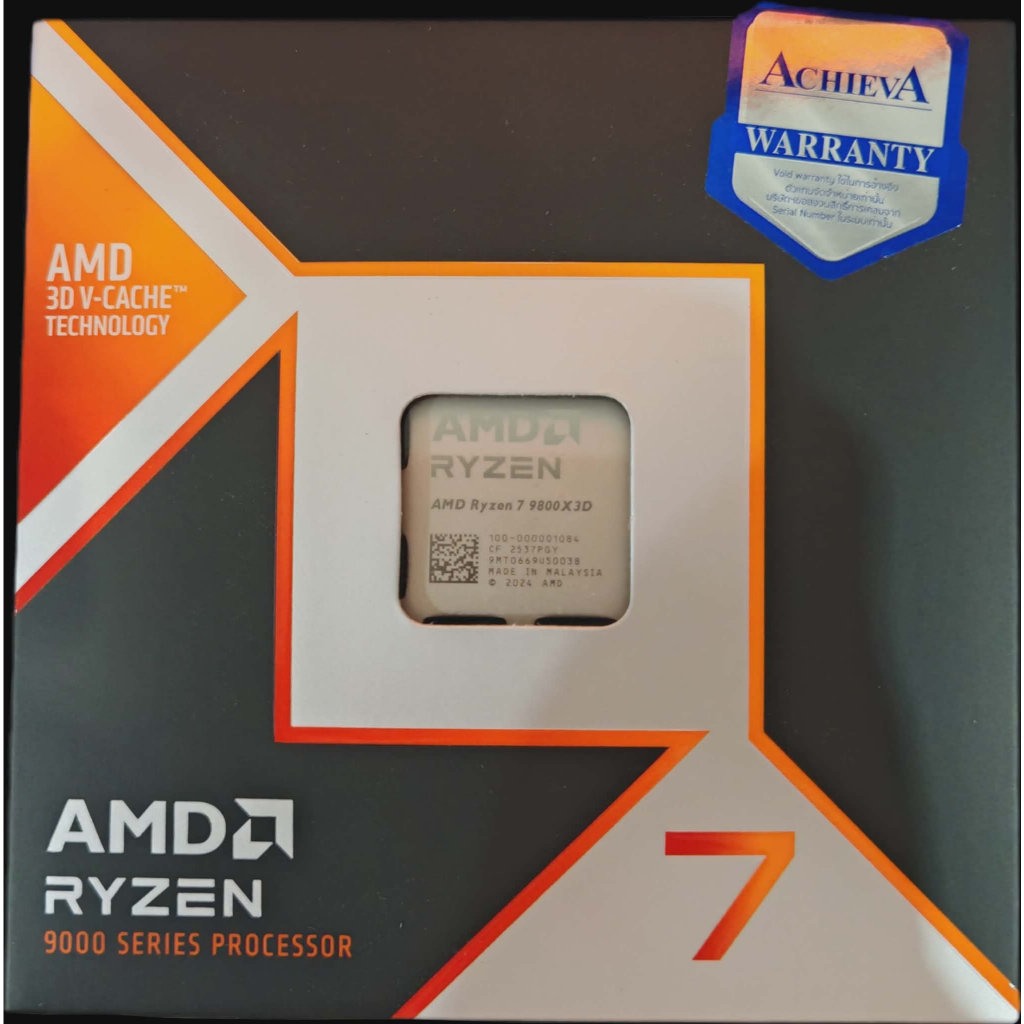 (มือ 1 มีกล่อง | ศูนย์ไทย) CPU RYZEN 7 9800X3D (AM5) 4.7GHz 8C/16T