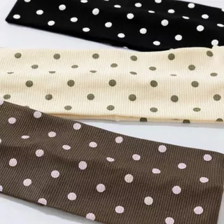HD-009 ที่คาดผมลายจุด ผ้ายืดนุ่ม ใส่สบาย สไตล์มินิมอล น่ารัก ขายแยกชิ้น | Polka Dot Headband (พร้อมส่งในไทย)