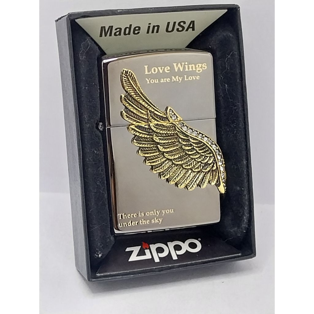 Zippo ZA-1-16a LOVE WINGS 1 Black ปี2020 ถังในปี21 พร้อมกล่อง #สินค้าใหม่ยังไม่ผ่านการใช้งาน❤️Zippo 