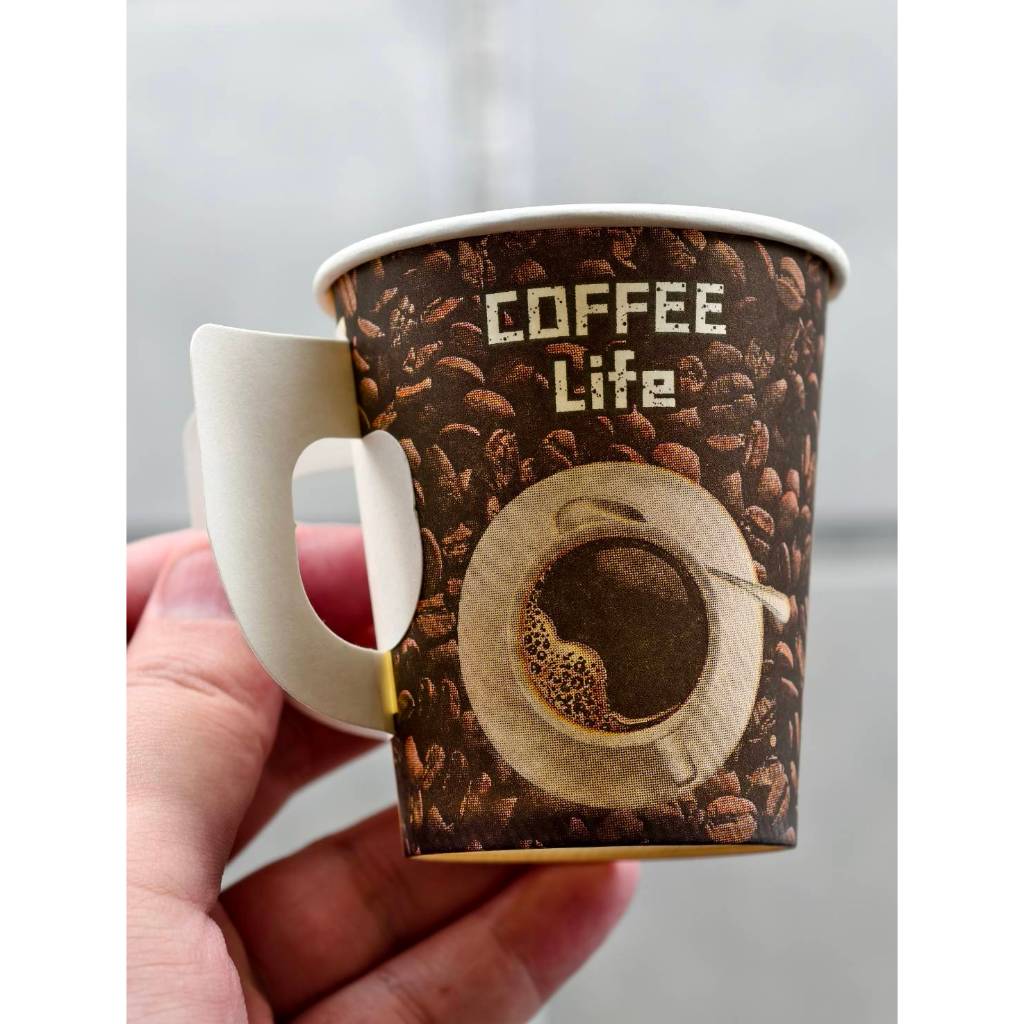 [ยกลัง] แก้วกาแฟกระดาษ 6.5 ออนซ์ มีหูจับ คละลาย 2000 ใบ รูปที่ 2