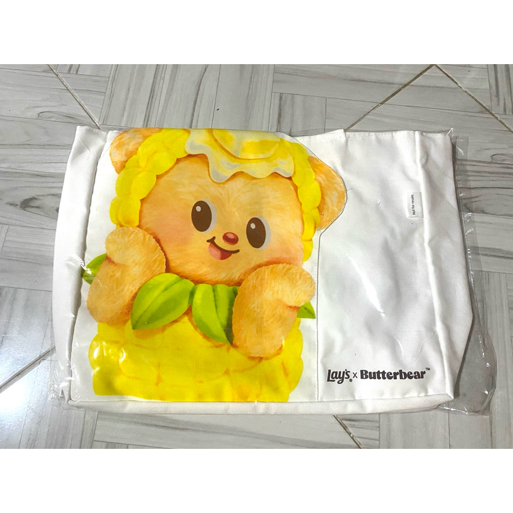 ของพรีเมี่ยม Lay’s Butter bear  ผ้าดิบ ใบใหญ่