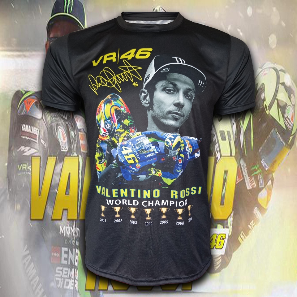 เสื้อยืด คอกลม T-shirt MotoGP เสื้อโมโตจีพี Sky Racing Team VR46 #MG0049 รุ่น วาเลนตีโน รอสซี (VOL.1