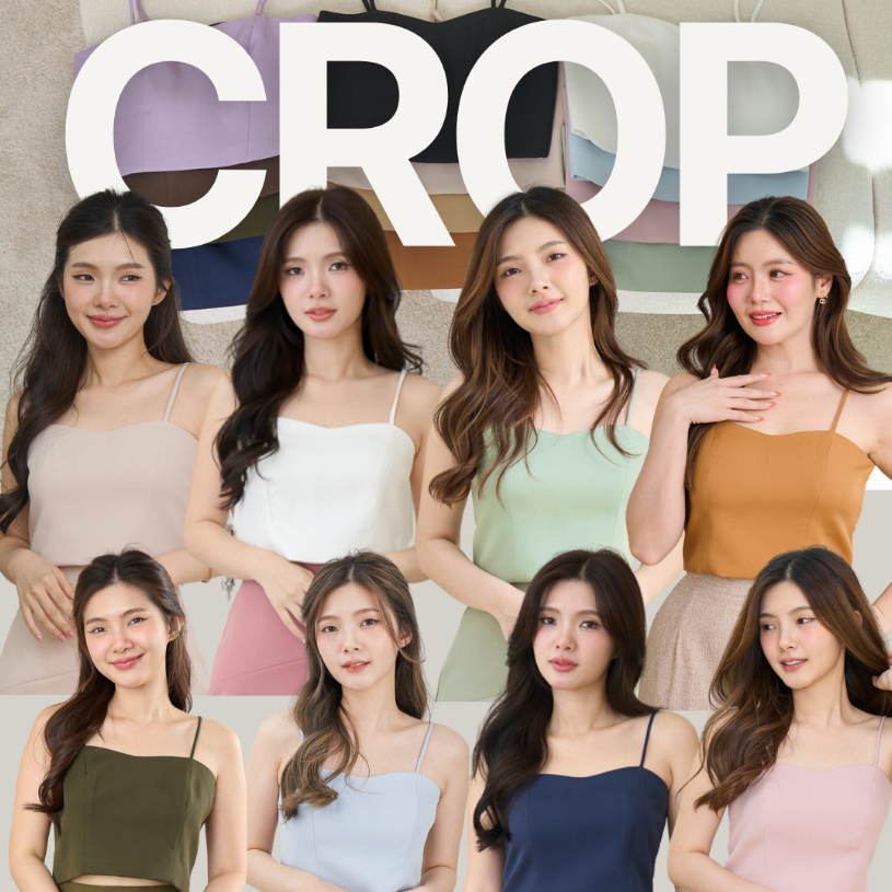 Pixie Crop Top"ไม่มี"ฟองน้ำในตัว