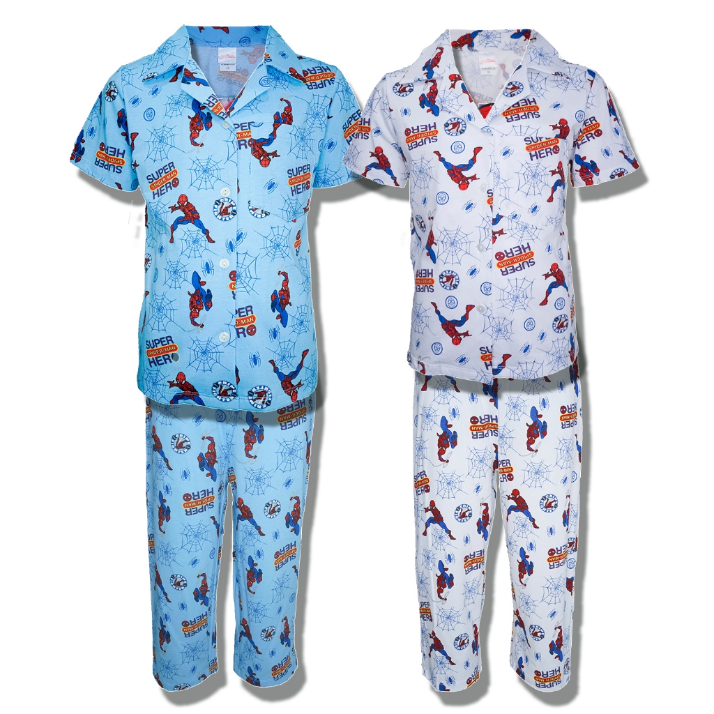 NA Dreams ชุดนอน เด็กผู้ชายลิขสิทธิ์ ดิสนีย์ Disney Marvel Spiderman เสื้อแขนสั้น กางเกงขายาว ผ้าคอตตอนยืด