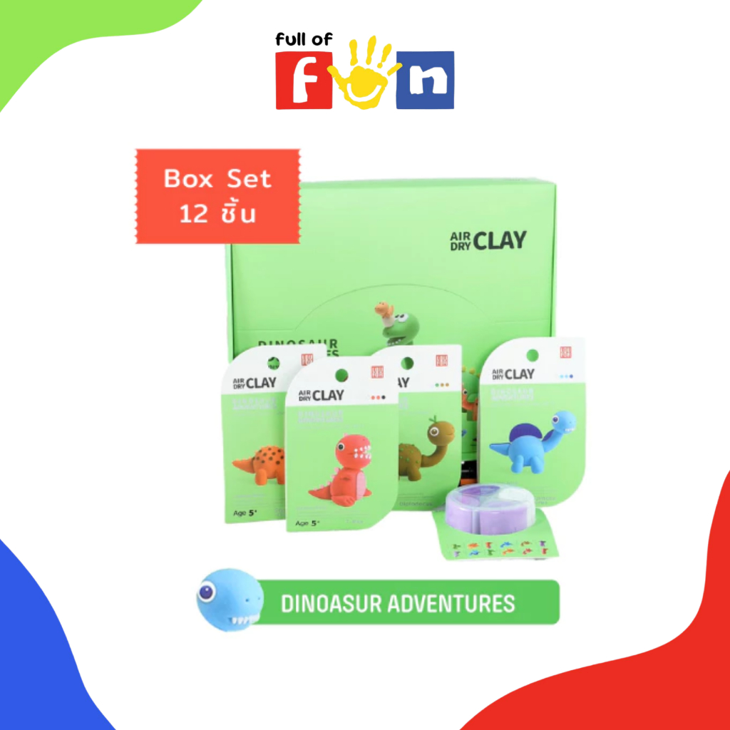 LOUFOR Air-Dry Clay : Dinosaur Adventures Box Set
