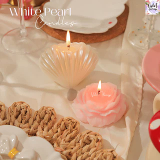 Violet Flamingo White Pearl Candles – เทียนไข่มุกแฮนด์เมด เพิ่มบรรยากาศโรแมนติก เทียนไข่มุกดีไซน์พิเศษ